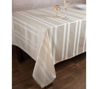 Ριγέ τραπεζομάντηλο dimitra (150cm x 230cm) μπέζ 6978000004307 SilkFashion |  Τραπεζομάντηλα στο espiti