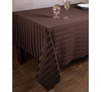 Ριγέ τραπεζομάντηλο dimitra (150cm x 230cm) καφέ 6978000004308 SilkFashion |  Τραπεζομάντηλα στο espiti