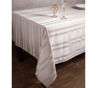 Ριγέ τραπεζομάντηλο dimitra (150cm x 230cm) ivory 6978000004310 SilkFashion |  Τραπεζομάντηλα στο espiti