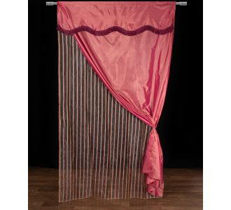 Κουρτίνα maria (150cm x 280cm) με τούνελ ροδί 6978000004419 SilkFashion |  Ετοιμες μονοχρωμες κουρτίνες στο espiti