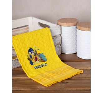 Σετ 12 τεμαχίων ποτηρόπανα γκοφρέ (50cm x 70cm) κίτρινο εκκλησία RHODES 6978000004545 SilkFashion |  Πετσέτες Κουζίνας στο espiti