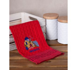 Σετ 12 τεμαχίων ποτηρόπανα γκοφρέ (50cm x 70cm) κόκκινη εκκλησία RHODES 6978000004546 SilkFashion |  Πετσέτες Κουζίνας στο espiti
