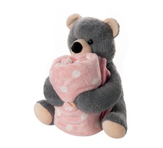 ΒΕΒΕ FLANNEL ΚΟΥΒΕΡΤΑΚΙ (80cm x 120cm) γκρί αρκουδάκι ρόζ 5206978157165 SilkFashion |  Βρεφικά Διάφορα στο espiti