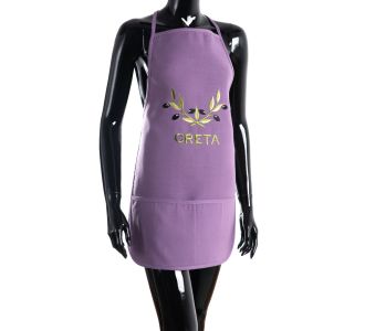 Ολόσωμη ποδιά BG23a (50cm x 70cm) μώβ χρωματιστή ελιά CRETA 6978000004723 SilkFashion |  Ποδιές - Πιάστρες στο espiti