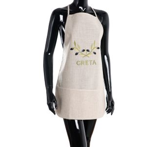 Ολόσωμη ποδιά BG23a (50cm x 70cm) άμμου χρωματιστή ελιά CRETA 6978000004724 SilkFashion |  Ποδιές - Πιάστρες στο espiti