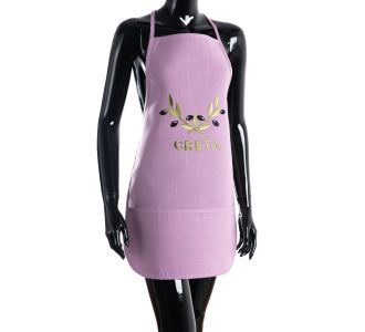 Ολόσωμη ποδιά BG23a (50cm x 70cm) λιλά χρωματιστή ελιά CRETA 6978000004725 SilkFashion |  Ποδιές - Πιάστρες στο espiti