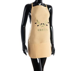 Ολόσωμη ποδιά BG23a (50cm x 70cm) κίτρινη χρωματιστή ελιά CRETA 6978000004728 SilkFashion |  Ποδιές - Πιάστρες στο espiti