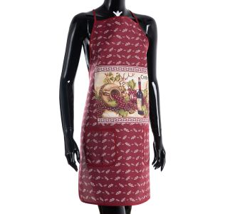 Ολόσωμη ποδιά στάμπα κόκκινη (64cm x 78cm) CRETE 6978000004733 SilkFashion |  Ποδιές - Πιάστρες στο espiti