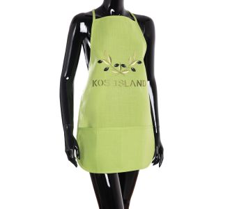 Ολόσωμη ποδιά BG23a (50cm x 70cm) πράσινη χρωματιστή ελιά KOS 6978000004743 SilkFashion |  Ποδιές - Πιάστρες στο espiti