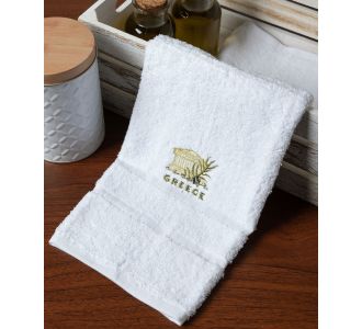 Δωδεκάδα πετσέτες χεριών (30cm x 50cm) λευκό με την ακρόπολη GREECE 6978000004864 SilkFashion |  Πετσέτες Κουζίνας στο espiti