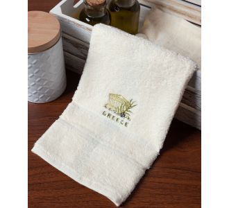 Δωδεκάδα πετσέτες χεριών (30cm x 50cm) ivory με την ακρόπολη GREECE 6978000004865 SilkFashion |  Πετσέτες Κουζίνας στο espiti
