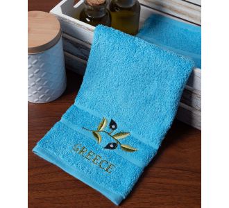 Δωδεκάδα πετσέτες χεριών (30cm x 50cm) μπλέ με κλαδί GREECE 6978000004870 SilkFashion |  Πετσέτες Κουζίνας στο espiti