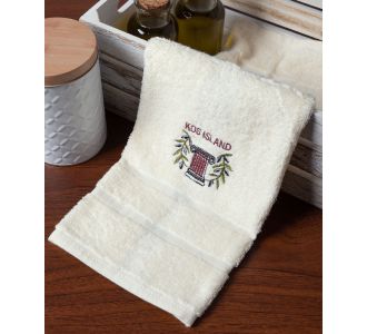 Δωδεκάδα πετσέτες χεριών (30cm x 50cm) ivory με κόκκινο κίωνα ΚΩΣ 6978000004875 SilkFashion |  Πετσέτες Κουζίνας στο espiti