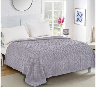 Fleece knitted (160cm x 220cm) ανοιχτό γκρί 5206978073038 SilkFashion |  Κουβέρτες fleece Υπέρδιπλες στο espiti