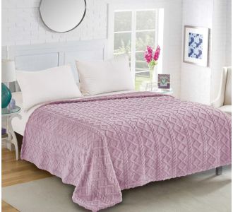Fleece knitted (160cm x 220cm) λιλά 5206978073052 SilkFashion |  Κουβέρτες fleece Υπέρδιπλες στο espiti
