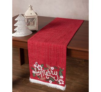 Χριστουγεννιάτικη τραβέρσα HP52779X (35cm x 160cm) κόκκινη 5206978157301 SilkFashion |  Χριστουγεννιάτικα Τραπεζομάντηλα  στο espiti