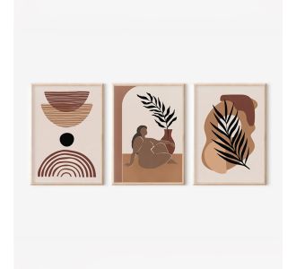 Πίνακας Fanzia  pakoworld τρίπτυχος με ψηφιακή εκτύπωση και πλαίσιο 33x1.5x48εκ |  Πίνακες στο espiti