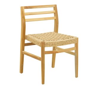 Καρέκλα Tuga pakoworld σκελετός teak ξύλο-pe σχοινί σε φυσική απόχρωση 50x58x86εκ |  Καρέκλες στο espiti