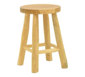 Σκαμπό Sega pakoworld teak ξύλο σε φυσική απόχρωση Φ30x45εκ |  Σκαμπώ στο espiti