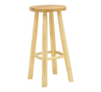 Σκαμπό μπαρ Nusiwo pakoworld teak ξύλο σε φυσική απόχρωση Φ35x70εκ |  Σκαμπώ μπαρ στο espiti