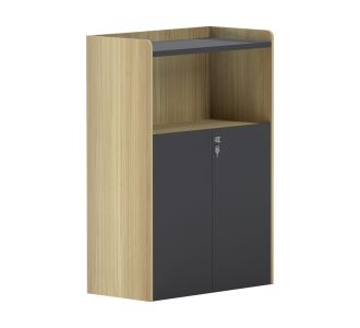 Ντουλάπι γραφείου χαμηλό Lotus pakoworld σε φυσική-ανθρακί απόχρωση 80x40x120εκ |  Ντουλάπια γραφείου στο espiti