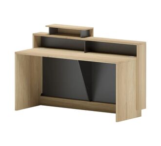 Γραφείο reception Lotus pakoworld σε φυσική-ανθρακί απόχρωση 160x60x105εκ |  Reception γραφείου στο espiti