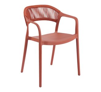 Πολυθρόνα Ankara pakoworld στοιβαζόμενη pp-pe rattan σε terracotta απόχρωση 54x55.5x77εκ |  Πολυθρόνες κήπου στο espiti