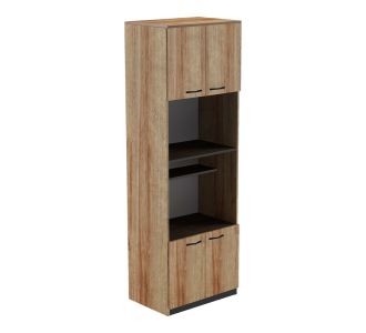 Ντουλάπα κουζίνας Rowan pakoworld σε ανθρακί-oak απόχρωση 60x42x182εκ |  Ντουλάπια στο espiti