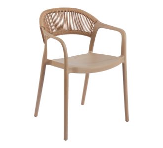 Πολυθρόνα Ankara pakoworld στοιβαζόμενη pp-pe rattan σε μόκα-φυσική απόχρωση 54x55.5x77εκ |  Πολυθρόνες κήπου στο espiti