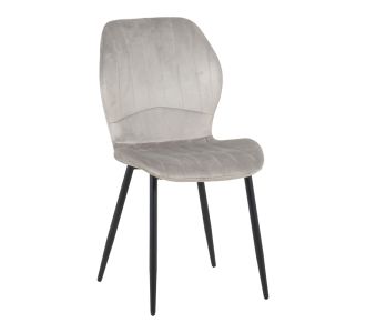 Καρέκλα Jelour pakoworld βελούδο σε γκρι απόχρωση-πόδια μαύρα μεταλλικά 46.5x60x84εκ |  Καρέκλες στο espiti