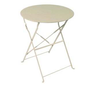 Τραπεζι Bistro pakoworld μεταλλικό αναδιπλούμενο σε μπεζ απόχρωση Φ60x71εκ |  Τραπέζια κήπου στο espiti