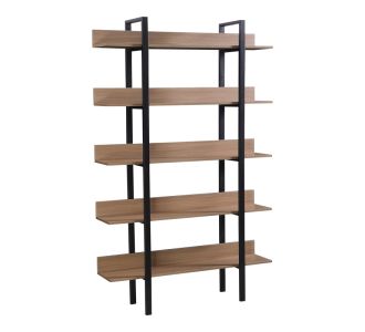 Βιβλιοθήκη Boderta pakoworld σε sonoma-μαύρη απόχρωση 120x30x190εκ |  Βιβλιοθήκες στο espiti