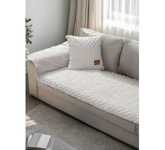 Μεμονωμένο γούνινo κάλύμμα MAISONY WHITE Μεμονωμένο γούνινο κάλυμμα για καναπέ γωνία  300 x 90 εκ. MADI |  Καλύμματα Σαλονιού(ελαστικά-καπιτονέ) στο espiti