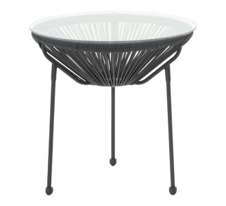 Τραπέζι Acapulco pakoworld μεταλλο-pe rattan σε μαύρη απόχρωση Φ50x52εκ |  Τραπέζια κήπου στο espiti