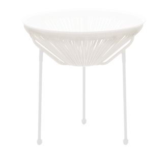 Τραπέζι Acapulco pakoworld μεταλλο-pe rattan σε λευκή απόχρωση Φ50x52εκ |  Τραπέζια κήπου στο espiti