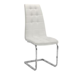 Καρέκλα τραπεζαρίας Vela Megapap λευκό PU - μεταλλική βάση χρωμίου 41x61x107εκ. |  Πολυθρόνες τραπεζαρίας στο espiti