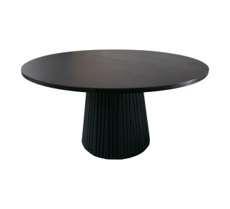 Τραπέζι σαλονιού Canicule I pakoworld μασίφ ξύλο ακακίας σε μαύρη απόχρωση Φ80x40εκ |  Τραπεζάκια σαλονιού στο espiti