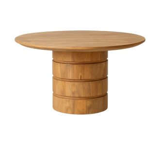 Τραπέζι Charmy pakoworld μασίφ ξύλο mango σε φυσική απόχρωση Φ130x76εκ |  Τραπέζια στο espiti