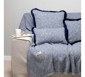 ΡΙΧΤΑΡΙ    ΑΤΗΟS 1ΤΕΜ ΜΠΛΕ/ΓΚΡΙ (3 ) 180Χ180CΜ 100%CΟΤΤΟΝ   ΑSLΑΝΙS ΗΟΜΕ |  Ριχτάρια στο espiti