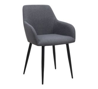 Πολυθρόνα τραπεζαρίας Monica Megapap γκρι ύφασμα - μεταλλικό μαύρο πόδι 54x57x84εκ. |  Πολυθρόνες τραπεζαρίας στο espiti