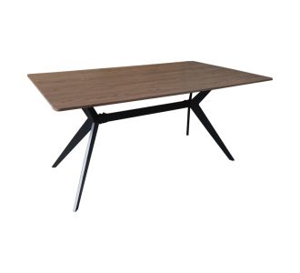 Τραπέζι Ezali pakoworld καρυδί mdf με μαύρα μεταλλικά πόδια 160x90x75εκ |  Τραπέζια στο espiti