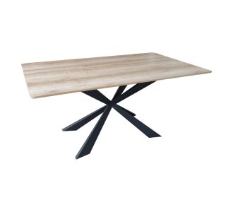 Τραπέζι Aragne pakoworld sonoma mdf με μαύρα μεταλλικά πόδια 160x90x75εκ |  Τραπέζια στο espiti