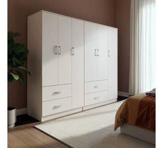 Ντουλάπα εξάφυλλη Lego pakoworld λευκή 180x42x180εκ |  Ντουλάπες ρούχων στο espiti