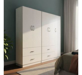 Ντουλάπα πεντάφυλλη Lego pakoworld λευκή 170x42x180εκ |  Ντουλάπες ρούχων στο espiti