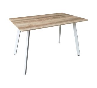 Τραπέζι Squaro pakoworld sonoma mdf με λευκά μεταλλικά πόδια 120x70x75εκ |  Τραπέζια στο espiti