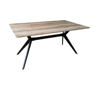 Τραπέζι Ezali pakoworld sonoma mdf με μαύρα μεταλλικά πόδια 160x90x75εκ |  Τραπέζια στο espiti