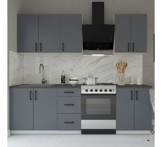 Κουζίνα Melisa Modest 6 Τεμαχίων Ανθρακί AlphaB2B |  Σετ Κουζίνες στο espiti