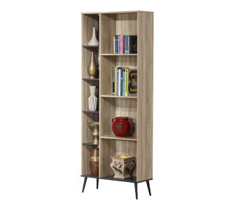 Βιβλιοθήκη Zezan pakoworld σε sonoma-ανθρακί απόχρωση 76.5x30x200.5εκ |  Βιβλιοθήκες στο espiti