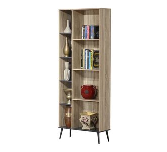 Βιβλιοθήκη Zezan pakoworld σε sonoma-ανθρακί απόχρωση 76.5x30x200.5εκ |  Βιβλιοθήκες στο espiti