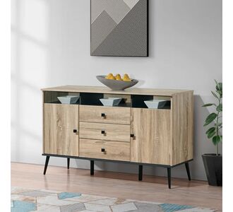 Μπουφές Zezan pakoworld σε sonoma-ανθρακί απόχρωση 140.5x41.5x80εκ |  Μπουφέδες στο espiti